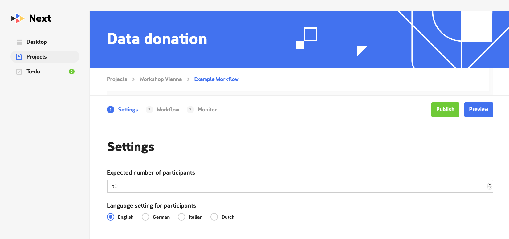 process of data donation study