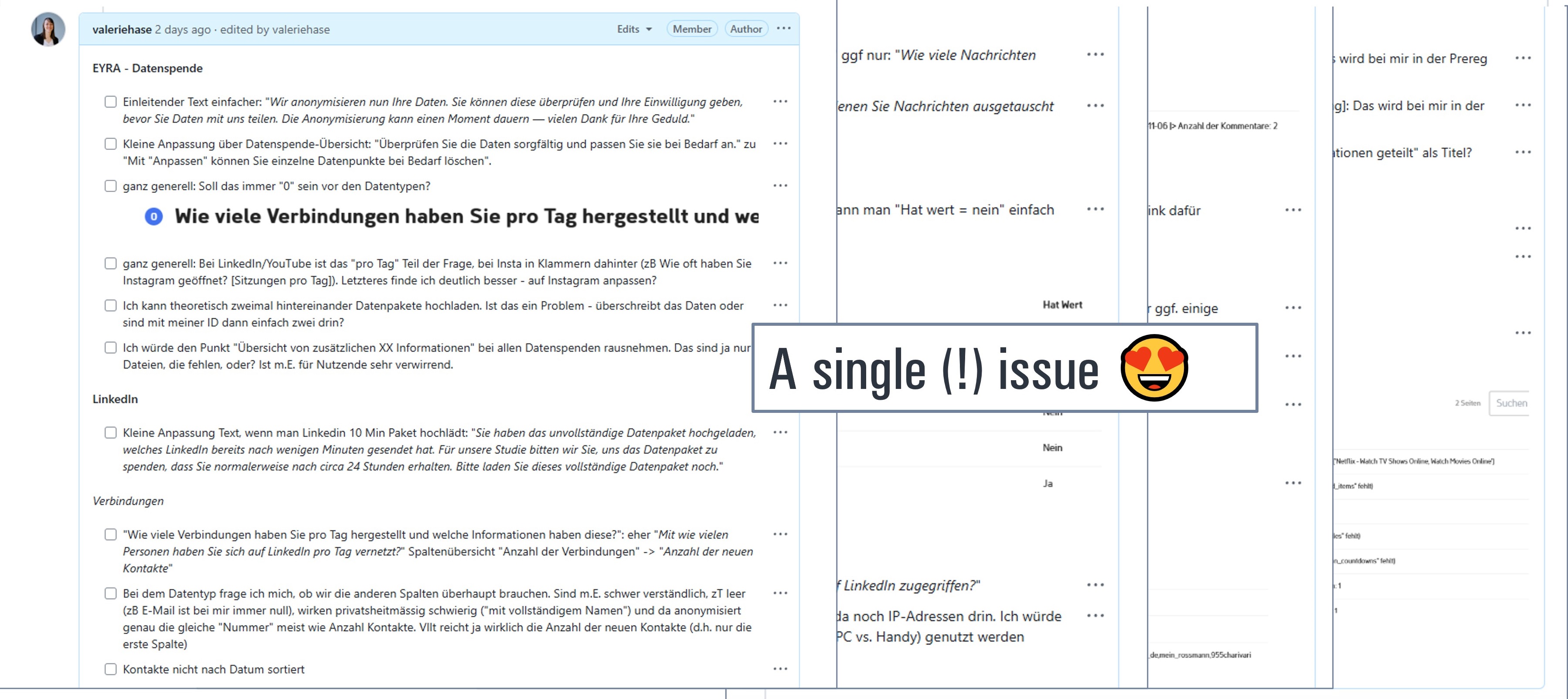 Github screenshot of testing